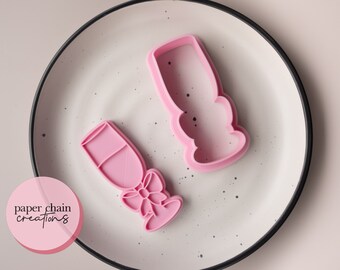 Champagne Flute with Bow Cookie Cutter and Fondant Embosser