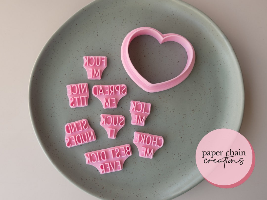Explicit Candy Heart Cookie Cutter and Fondant Embossers Etsy Australia