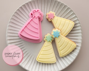 Party Hat Cookie Cutter and Fondant Embosser