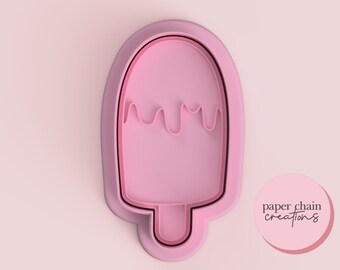 Drip Ice Cream Cookie Cutter and Fondant Embosser