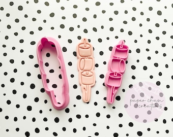 Stick of Marshmallows Cookie Cutter and Fondant Embosser
