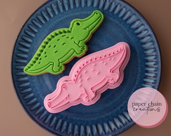 Crocodile Cookie Cutter and Fondant Embosser