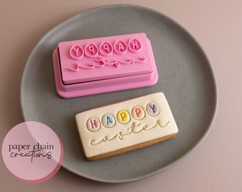 Happy Easter V4 Cookie Cutter and Fondant Embosser