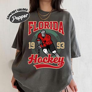 T-shirt vintage Florida Hockey Comfort Colors, T-shirt Florida Panther, T-shirt Panthers, Cadeau pour fan de hockey, Hockey sur glace Floride rétro