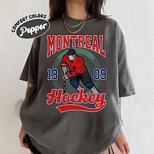 Montreal Hockey Comfort Colors Vintage Style T-Shirt, Montreal Canadien T-Shirt, Canadiens Shirt, Retro Montreal Canadien Ice Hockey
