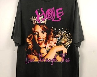 Hole Live Through this T-shirt, Comfort Colors Shirt, Oversized band tee, 90s band tees, Band tshirts, Goth shirts, 90s Retro graphic tee