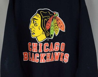 Vintage Chicago Blackhawks Sweatshirt Crewneck, Vintage Blackhawks shirt, Chicago Hockey Fan shirt, Hockey Tee, Blackhawks Sweatshirt