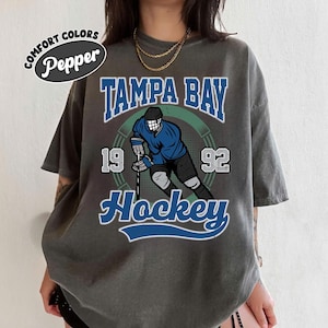 Tampa Bay Hockey Comfort Colors Vintage Style T-Shirt, Lightning T-Shirt, Lightning Shirt, Retro Tampa Bay Lightnin Ice Hockey Fan