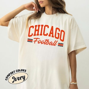 Chicago Football Vintage Style Comfort Colors T-Shirt, Retro Chicago Football T-Shirt, Chicago Fan Gift, Sunday Football