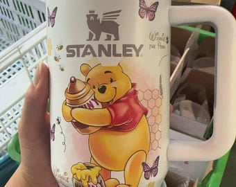 Winnie the Pooh Engraved Tumbler 40 oz Quencher Vintage and Classic Pooh Bear Design Hundred Acre Wood Disney Tiger, Eeyore, Piglet