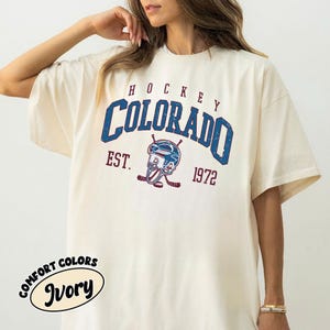 Colorado Hockey Comfort Colors Vintage Style T-Shirt, Colorado Avalanch T-Shirt, Avalanche Shirt, Retro Colorado Avalanch Ice Hockey