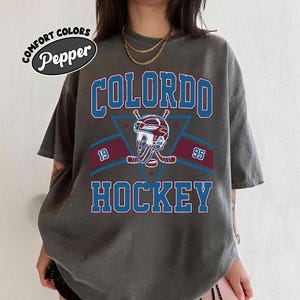 Colorado Hockey Comfort Colors Vintage Style T-Shirt, Colorado Avalanch T-Shirt, Avalanche Shirt, Retro Colorado Avalanch Ice Hockey