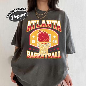 Atlanta Basketball Vintage Style Comfort Colors T-Shirt, Atlanta Basketball Tee, Atlanta Basketball Fan Gift