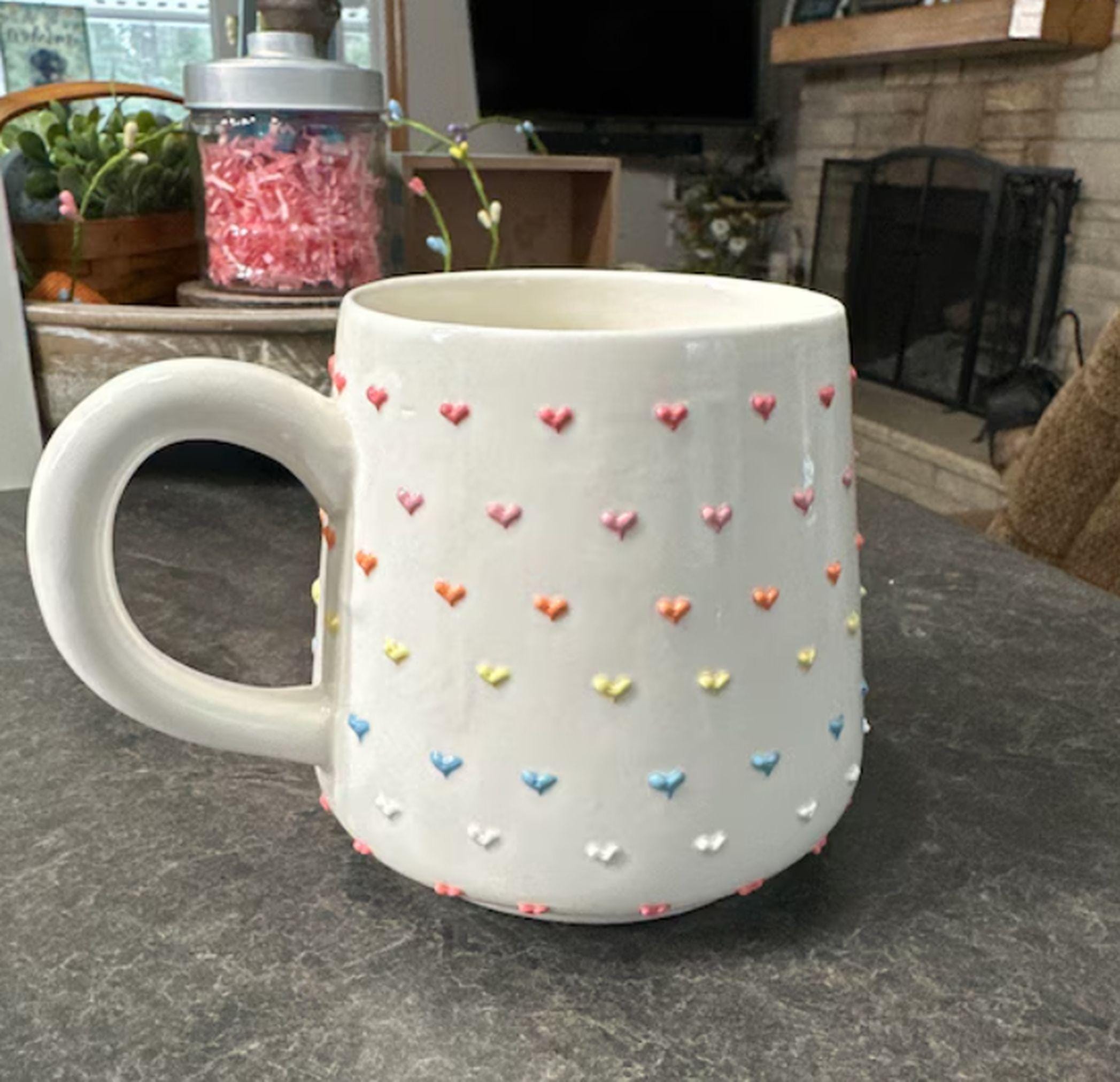 Adorable Rainbow Heart Handmade Ceramic Mugs to Brighten Your Day Mug for Heartwarming Moments, Personalized Soft-Hued Pottery