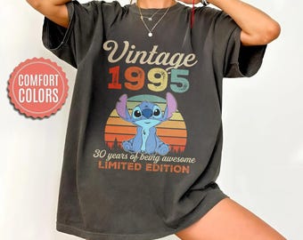 Vintage 1995 Limited Edition Stitch Shirt, Disney 30th Birthday Shirt, 30th Birthday Shirt, Vintage 1995 Shirt, 30th Birthday Gift For Women