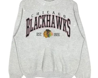 Vintage Chicago Blackhawks Sweatshirt Crewneck, Vintage Blackhawks shirt, Chicago Hockey Fan shirt, Hockey Tee, Blackhawks Sweatshirt