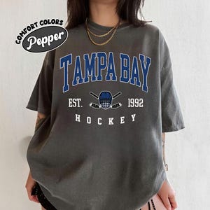 Tampa Bay Hockey Comfort Colors Vintage Style T-Shirt, Lightning T-Shirt, Lightning Shirt, Retro Tampa Bay Lightnin Ice Hockey Fan