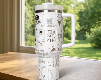 Vaso Maasverse Maashup de 40 oz, Triverse, ACOTAR, TOG, Trono de Cristal, Crescent City, Maas, Mashup, Romantasy, Fairy, Booktok, Bookish Cups