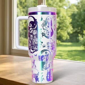 Vaso Disney de Pesadilla antes de Navidad (110 ml), Jack, Sally, vaso grabado de Pesadilla antes de Navidad (110 ml), vaso Quencher (110 ml) imagen 2