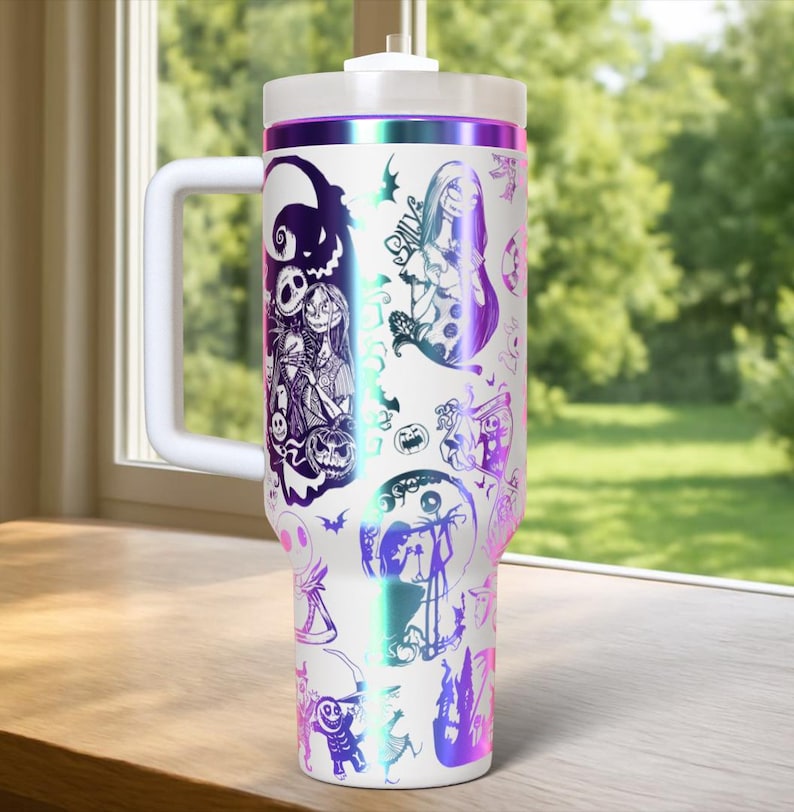 Vaso Disney de Pesadilla antes de Navidad (110 ml), Jack, Sally, vaso grabado de Pesadilla antes de Navidad (110 ml), vaso Quencher (110 ml) imagen 2