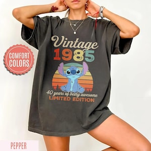 Vintage 1985 Limited Edition Stitch Shirt, Disney 40th Birthday Shirt, 40th Birthday Shirt, Vintage 1985 Shirt, 40th Birthday Gift For Women