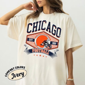 Chicago Football Vintage Style Comfort Colors T-Shirt, Retro Chicago Football T-Shirt, Chicago Fan Gift, Sunday Football