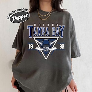 Tampa Bay Hockey Comfort Colors Vintage Style T-Shirt, Lightning T-Shirt, Lightning Shirt, Retro Tampa Bay Lightnin Ice Hockey Fan