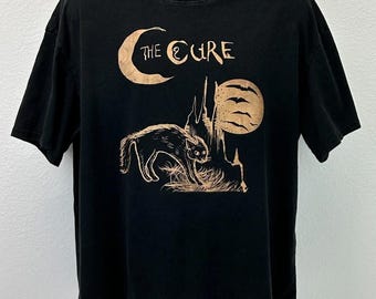 The Cure Cat Tee, 90s Alt Indie Rock, Unisex shirt, Music Gifts, Cat Lover gifts, the cure fan gifts, band tee, the cure graphic tee
