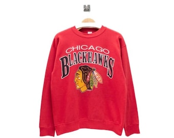 Vintage Chicago Blackhawks Sweatshirt Crewneck, Vintage Blackhawks shirt, Chicago Hockey Fan shirt, Hockey Tee, Blackhawks Sweatshirt