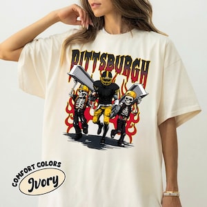 Pittsburgh Football Comfort Colors T-Shirt, Vintage Unisex Pittsburgh Crewneck, Gift for Football Fan, Oversized Pittsburgh T-Shirt