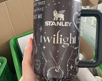 Twilight 40oz Tumbler, Vampire Wolf Romance Stainless Tumbler, Twilight Saga Fan Apparel, Edward Bella Drinkware Tumbler, Romance Book
