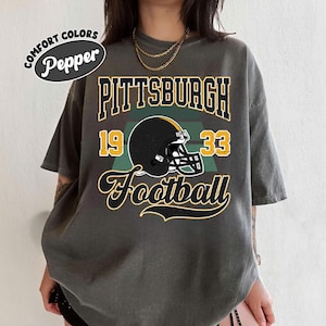 Pittsburgh Football Comfort Colors T-Shirt, Vintage Unisex Pittsburgh Crewneck, Gift for Football Fan, Oversized Pittsburgh T-Shirt