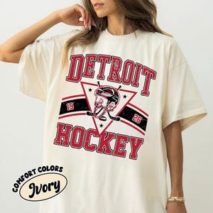 Detroit Hockey Comfort Colors Vintage Style T-Shirt, Detroit Wing T-Shirt, Wings Shirt, Hockey Fan Shirt, Retro Detroit Ice Hockey