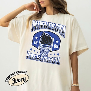 Minnesota Basketball Vintage Style Comfort Colors T-Shirt, Minnesota Tee,Timberwolves Shirt, Minnesota Shirt, Minnesota Gift