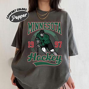 Minnesota Hockey Comfort Colors Vintage Style T-Shirt, Minnesota Wil T-Shirt, Wild Shirt, Wild T-Shirt, Retro Minnesota Ice Hockey Fan