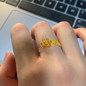 Anillos de cuentas, lindo anillo hecho a mano, anillo ajustable, regalos de Navidad, buenos amigos, joyas de cuentas, anillos únicos, anillo ajustable para niños