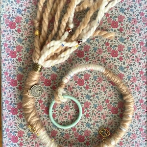 Earthy dreadlock, hair wrap extension, hippie boho hair fasinators, 20 inches long