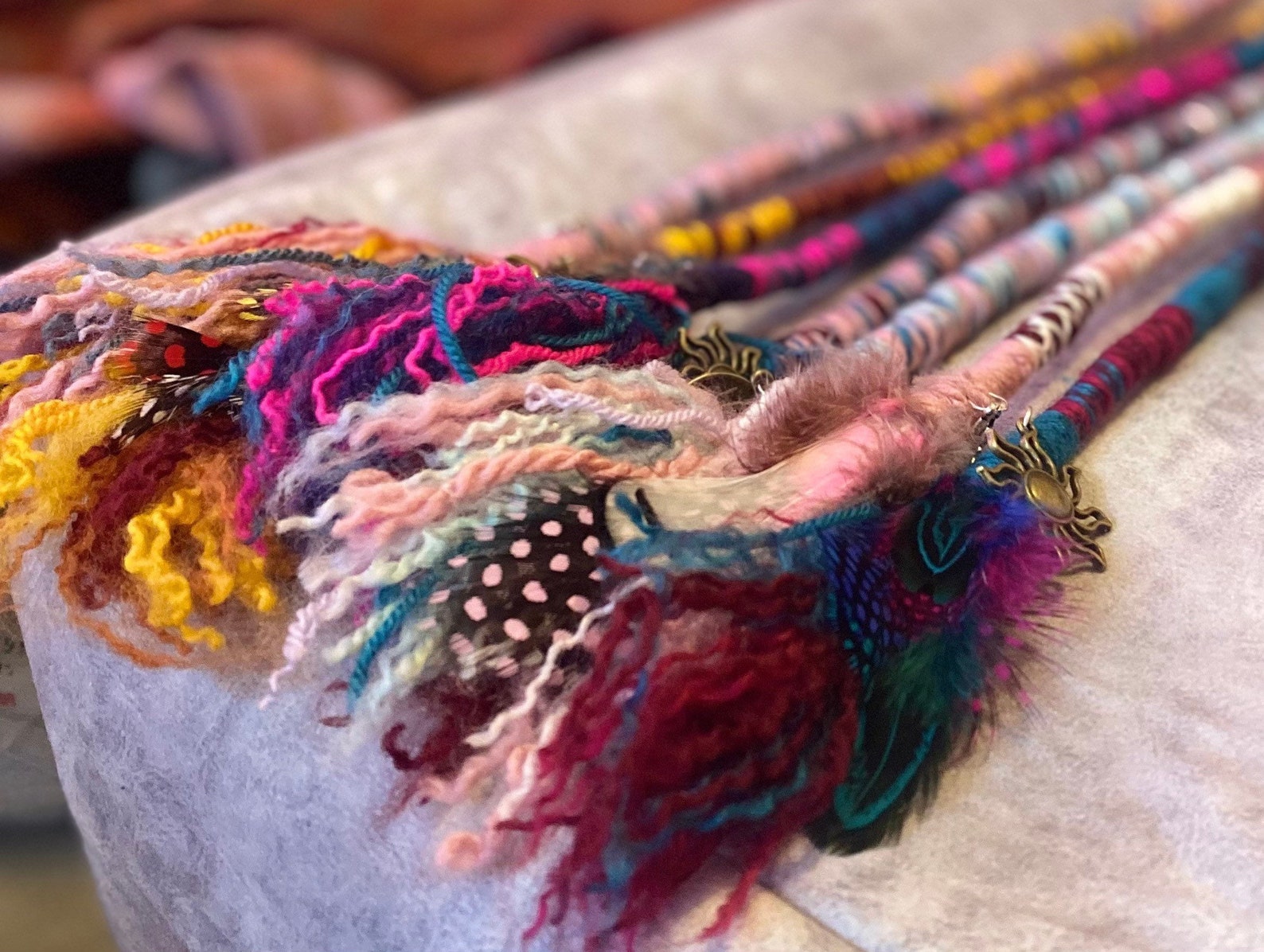 Hair Wrap One Single Ended Dreadlock Extension With Beads Etsy