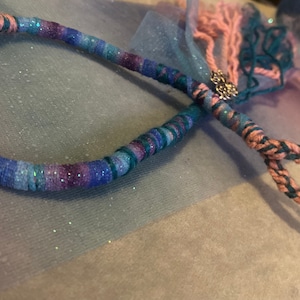Rainbow dreadlocks | One single ended hair wrap |Dreadlock extension | Charms | 10 to 20 inches long | 1 cm thick