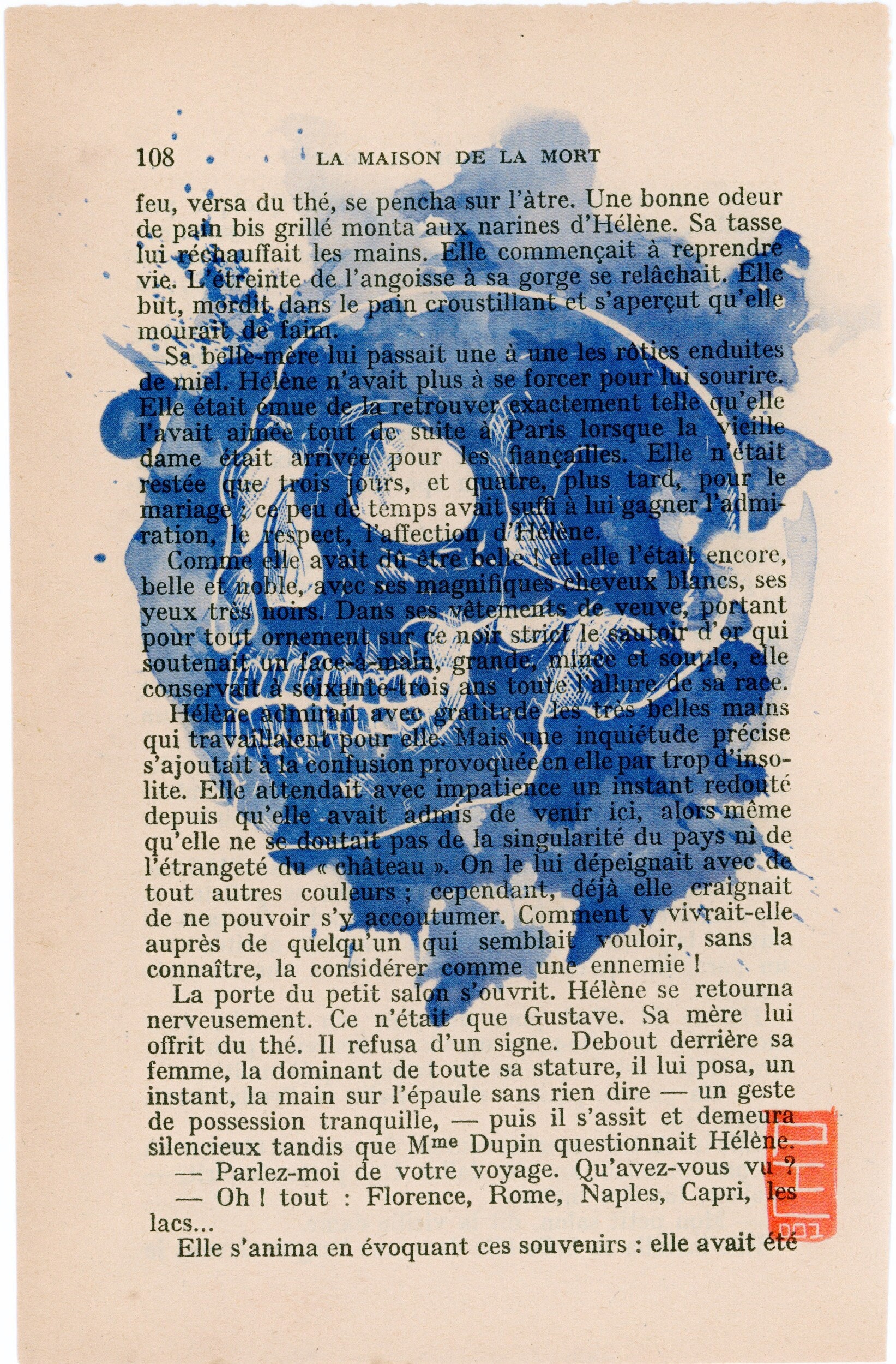 Boussole Imprimée sur Feuille de Livre Ancien