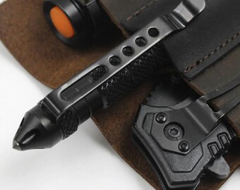 Leder Multitool-Scheide Mit Schlüsselhalter - EDC Gürteltasche Für Outdoor