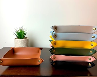 PU-Leder Valet Tray für Schlüssel, Uhr, Handy, Schmuck und andere Accessoires