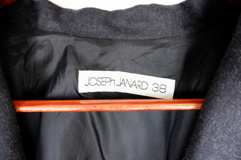 Preloved Schwarz / Dunkelgrau ultradünne zweireihige Kaschmir-Mix-Mantel Größe M, Frühling Sommer leichte dünne lange Frauen Mantel Bild 6