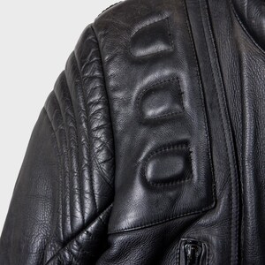 Vintage 80s black motorcycle leatherjacket, grunge biker leather jacket, women S-L, men S-M image 8