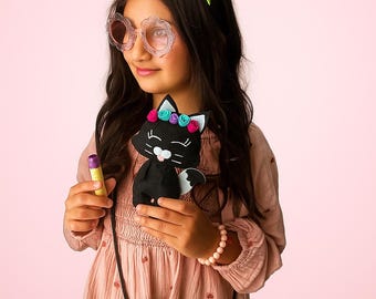 Handmade Gift Box for Girls, CatTheme Birthday Gift, Headband & Mini Purse, Gift-Ready Kids