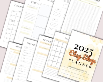 Etsy Shop Planner, Digital Etsy Planner, Etsy Seller Plan, Etsy Business Plan, Etsy Planner, Etsy Shop Organization,  Shop Setup Checklist