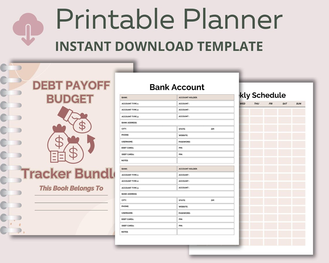 Debt Checklist.pdf Debt Tracker Printable PDF, Page, Budgeting Finance Binder, Debt Payoff ...