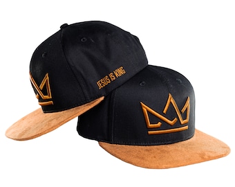 Jesus Is King Crown Premium Snapback with Felt