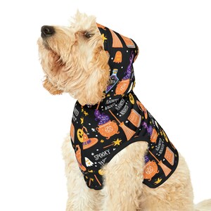 Halloween on Black Dog Hoodie - Pet Sweater Choose your size