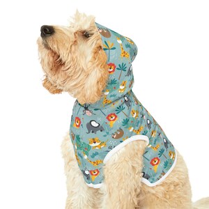 Jungle Animals Printed Dog Hoodie - Pet Sweater Choose your size